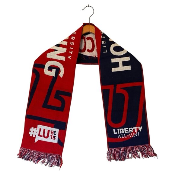 Liberty Flames Home Coming Scarf Sparky Football Red White Blue LU  University - Picture 1 of 15